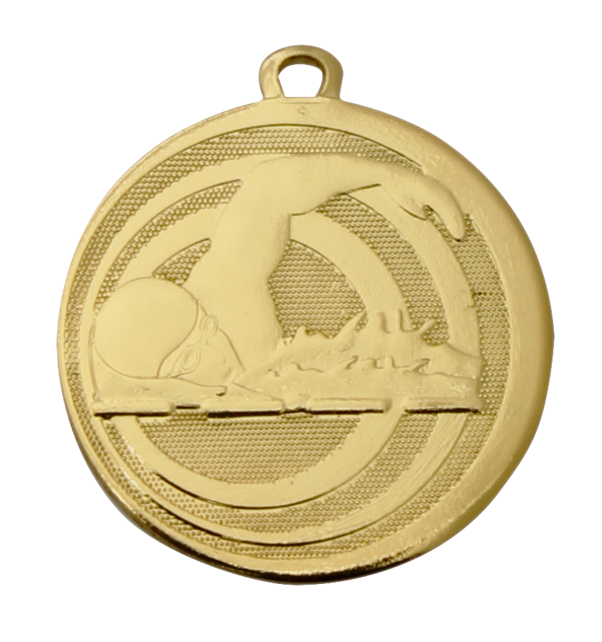Medaljer 45 mm präglade - Simning - Guld, Silver och Brons