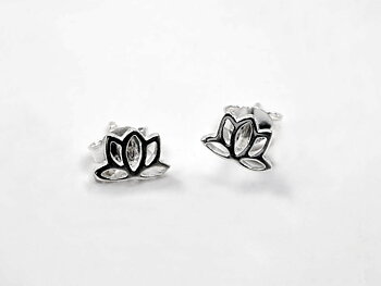 Lotus approx. 5x6mm ear stud 925-silver