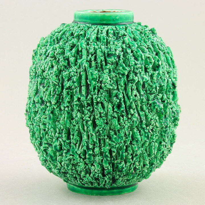  グナー・ニールンド  緑のハリネズミ模様の花瓶 （小）Vase 1936年