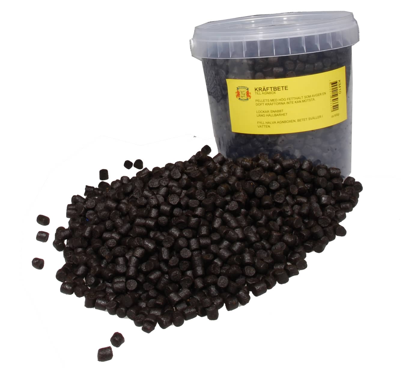 850g pellets i en plomberad slutbar hink. Stinker och lockar kräftor riktigt bra. Fiskar även riktigt bra till karp, sutare, ruda mm.