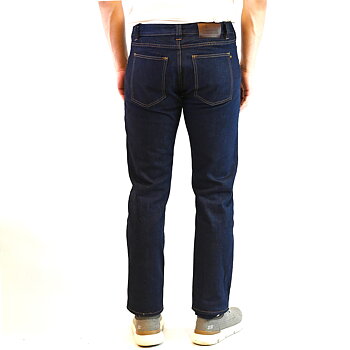 mörka blåjeans i 3% stretch modell JV002 regular Ecostretch vy bakifrån