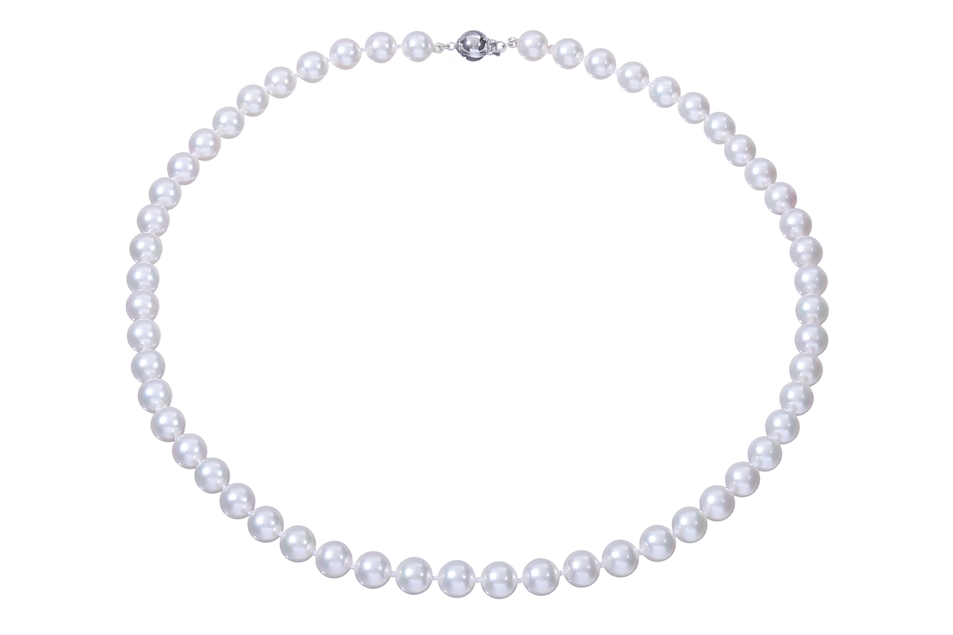 Halskette aus Akoya-Zuchtperlen in AAA-Qualität mit Verschluss aus Weißgold 7–7.5 mm - 4