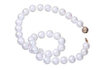 SOLD-OUT! Högsta kvalitet stort Sötvattenspärlcollier i vitt 11-12mm