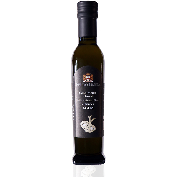 Disisa Vitlöksolivolja, 250 ml. Italiensk Extra Jungfruolivolja med vitlök från Disisa på Sicilien.