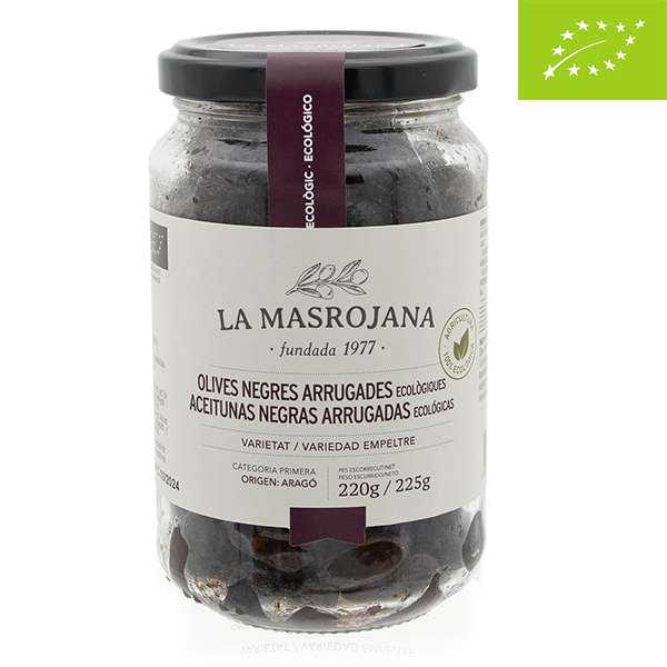 La Masrojana Svarta Empeltreoliver utan vätska, 220 g EKO