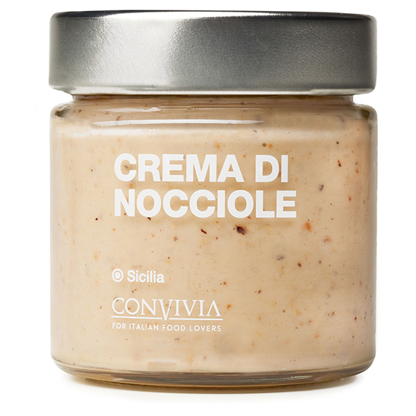 Convivia Hasselnötscréme, 190 g. Söt hasselnötscréme på sicilianska rostade hasselnötter.