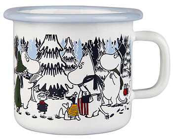 Mumin emaljmugg med vintrigt Muminmotiv