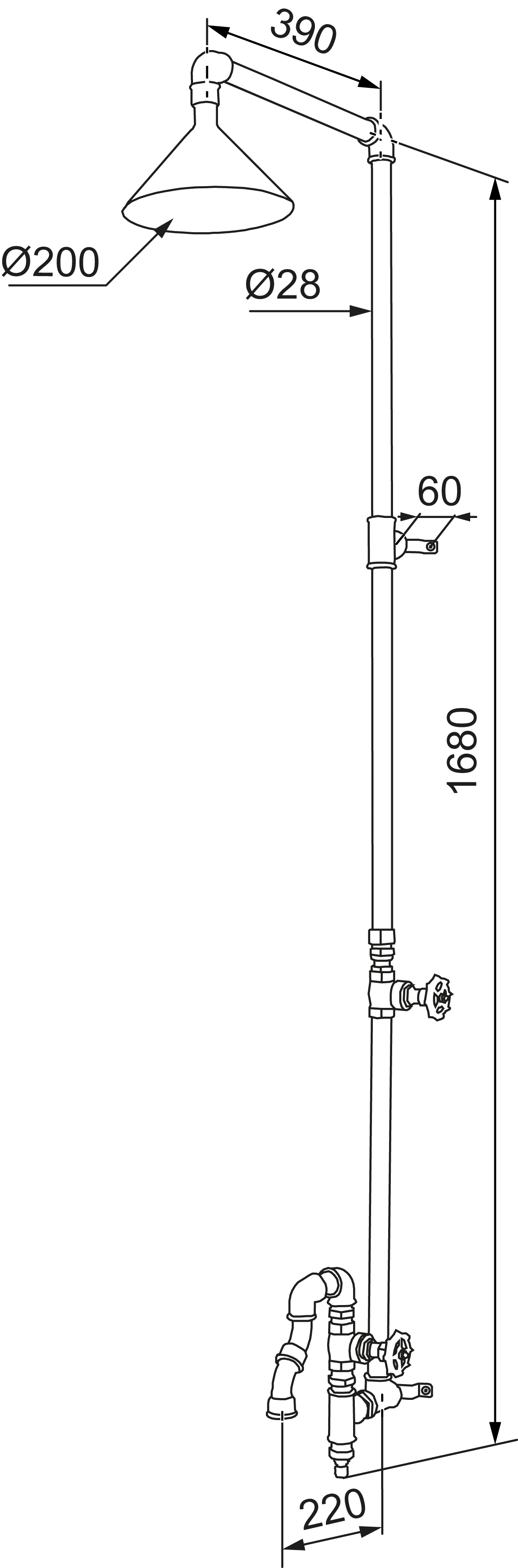 Garden wall-mounted outdoor shower - Black - 6