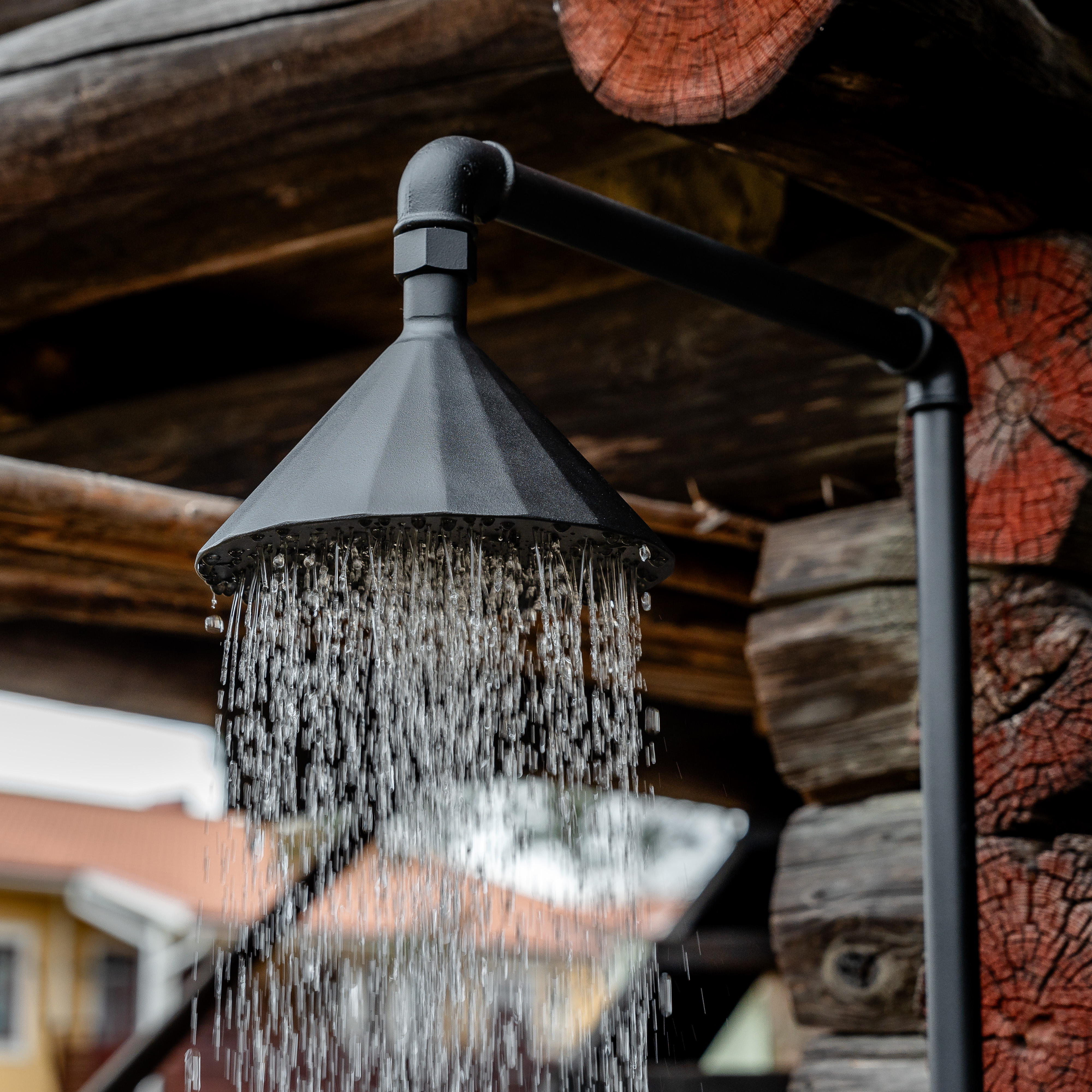 Garden wall-mounted outdoor shower - Black - 4