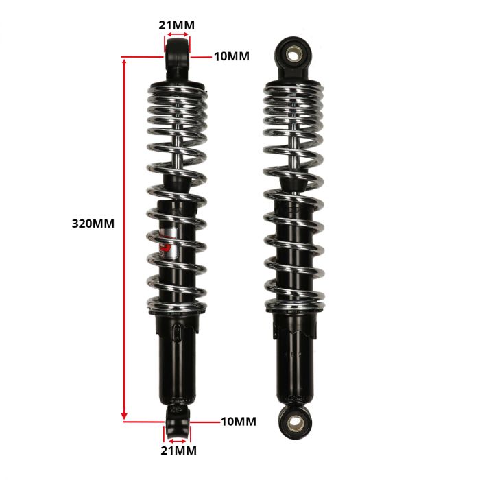 Støddæmpere YSS Pro-X 320 mm, 2 stk, sort/krom - 2