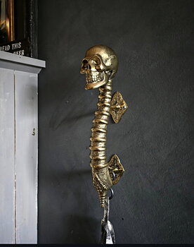 Väggdekoration/Handtag  Guldfärgad - Skull Brons