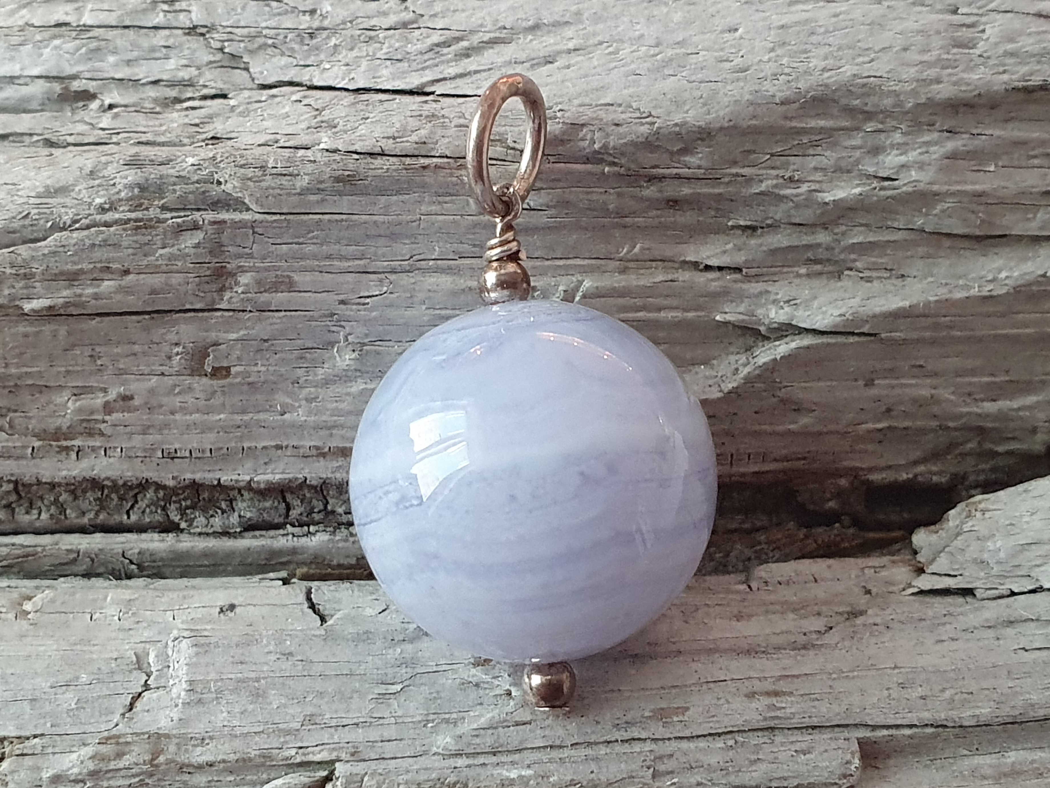 JOD Bubbles: Blå bandagat hänge 20mm, 925-silver
