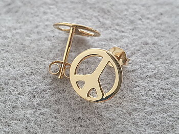 Peacemärke ca. 11mm örstick förgyllt 925-silver