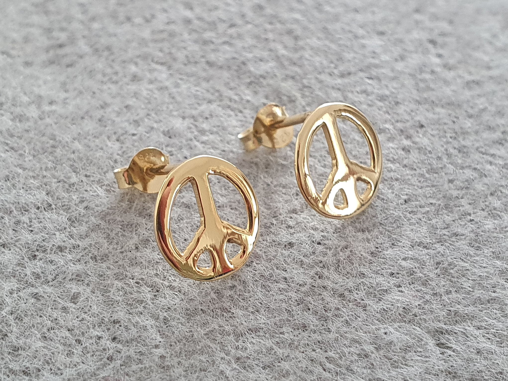 Peacemärke ca. 11mm örstick förgyllt 925-silver