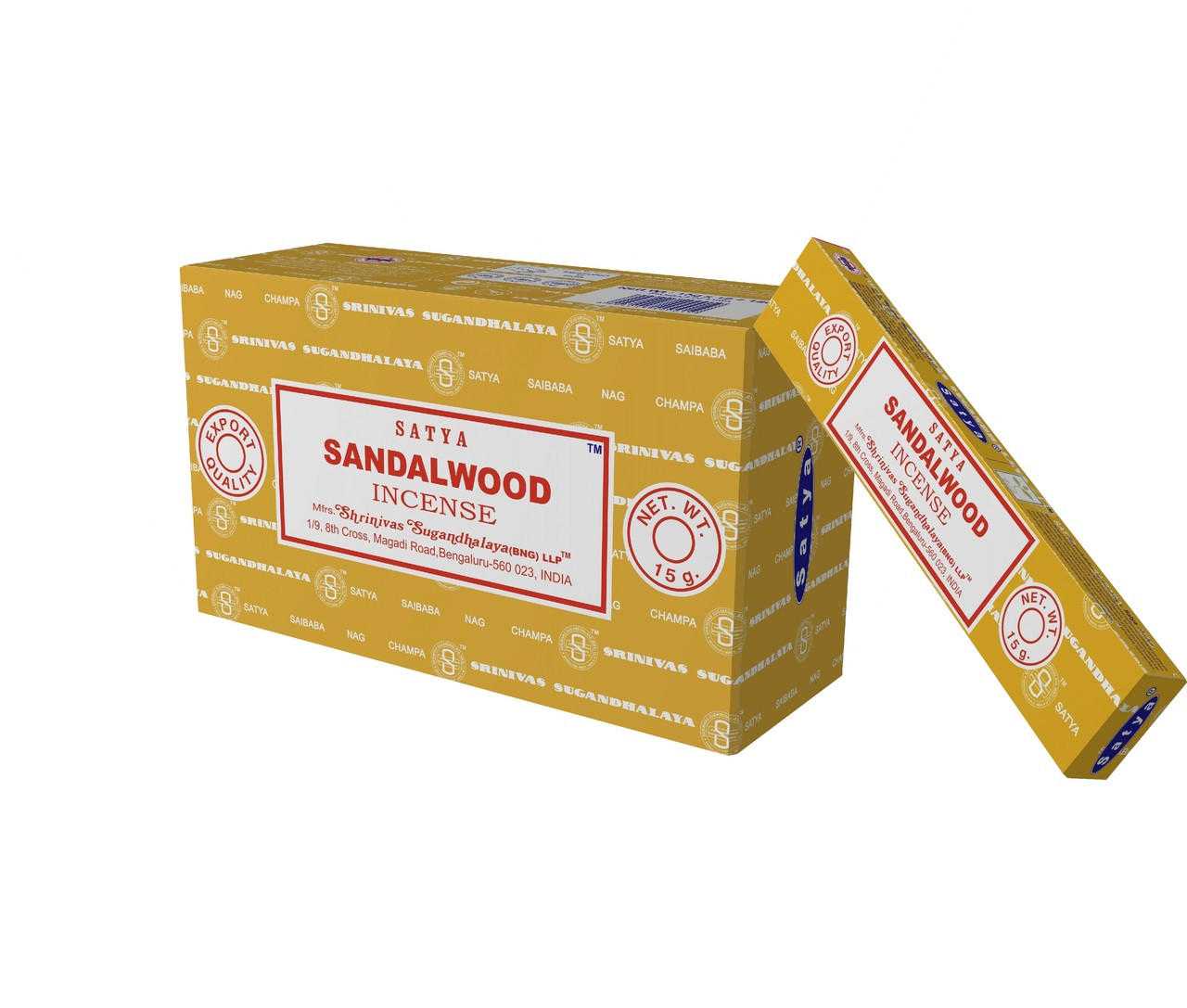 Satya Rökelse Stickor Sandalwood (Sandalträ), 12st 15g Paket