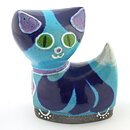 Thomas Hellström (1962) Blue Cheerful Cat 15 cm