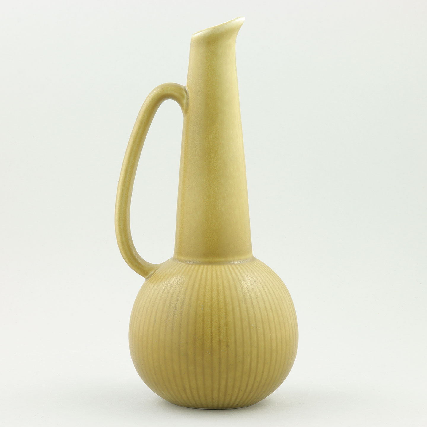 グナー・ニールンド Ritziシリーズ 持ち手のある黄色いリブ模様の花瓶 Vase (25cm) 1960年代