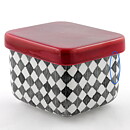 Marianne Westman (Red Top 1956) Checkered Jar with Red Lid 11/8 cm #43
