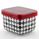 Marianne Westman (Red Top 1956) Checkered Jar with Red Lid 11/8 cm #43