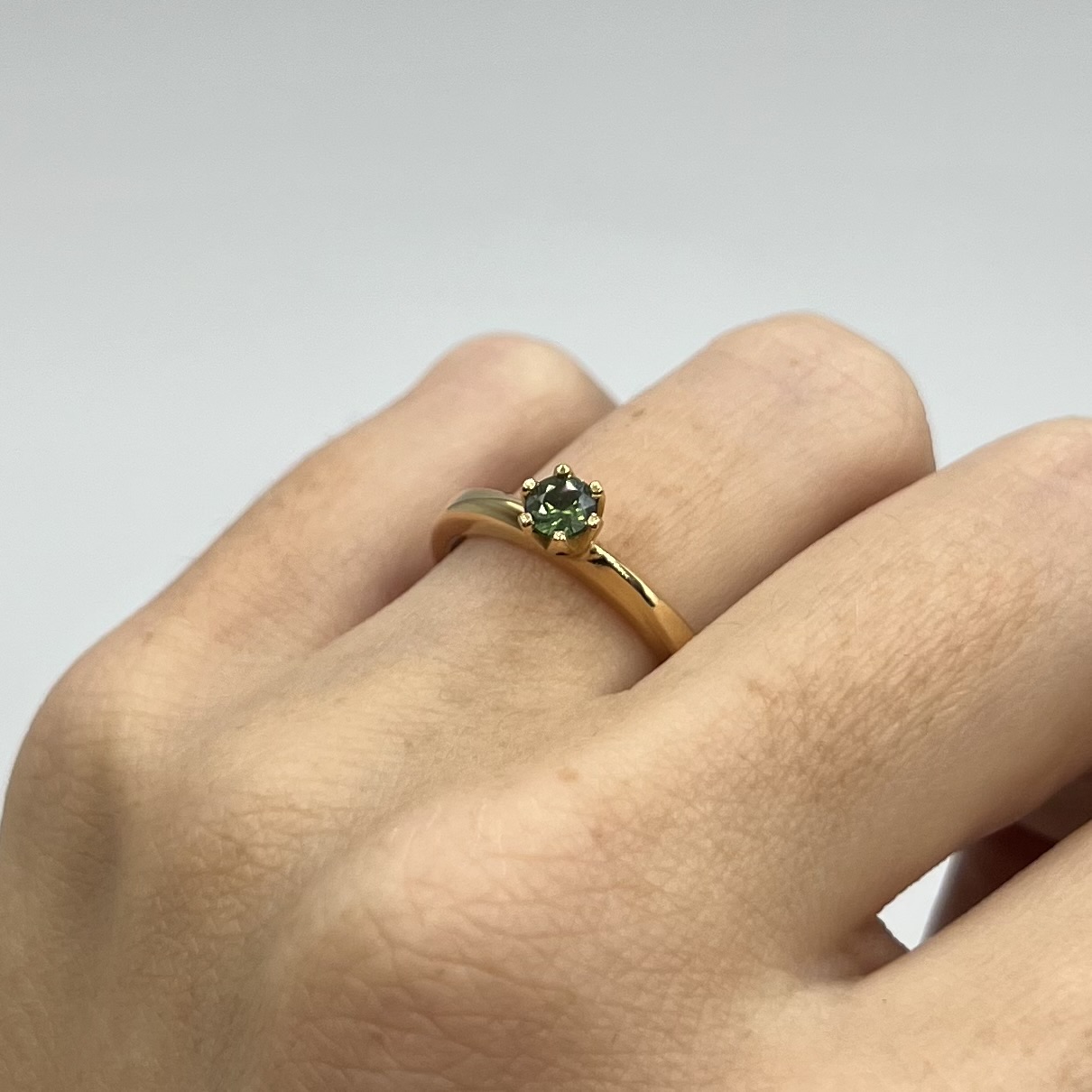 Ring Julia handgjord grön safir guld 18 karat  - 3