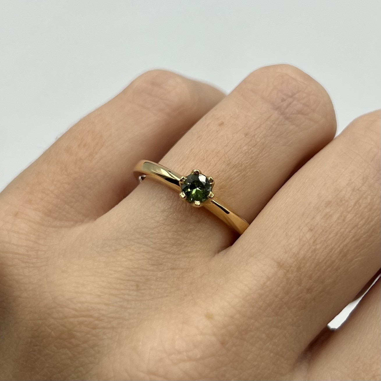 Ring Julia handgjord grön safir guld 18 karat 