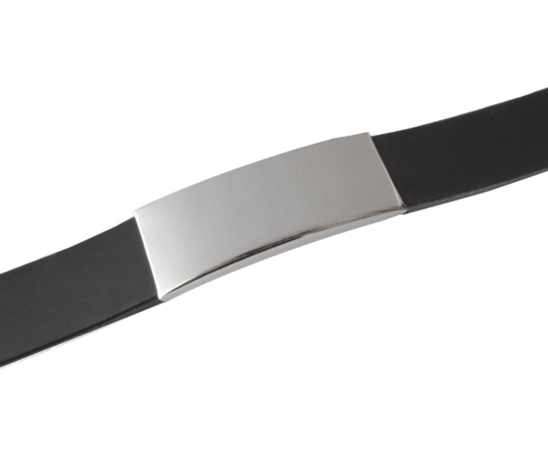 Persónulegt sílikonarmbönd með áletrun - Ryðfrítt stál - 2