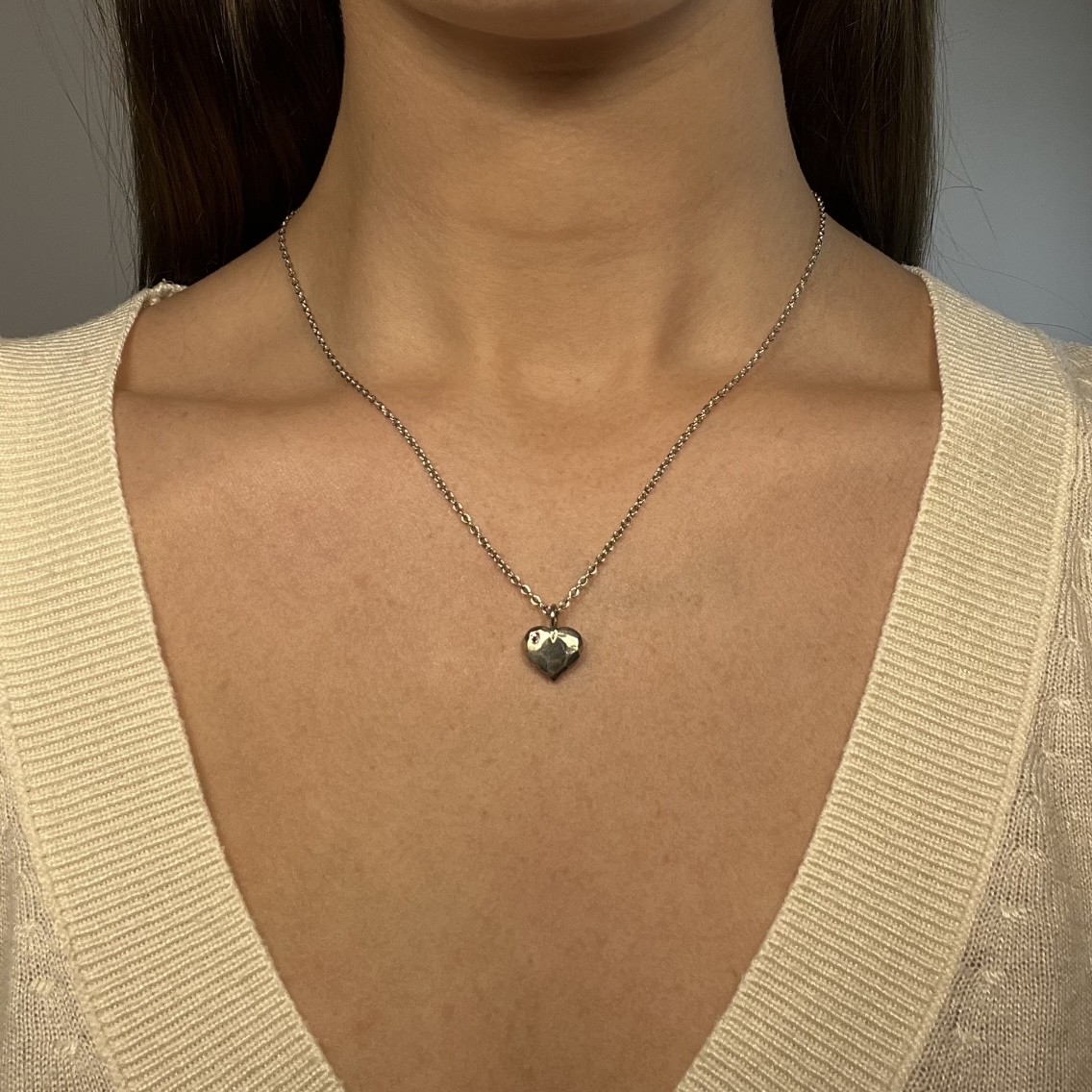 Hänge Älskad hjärta 12 mm rosa safir silver - 3