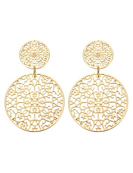 Double spinn earring, Gold