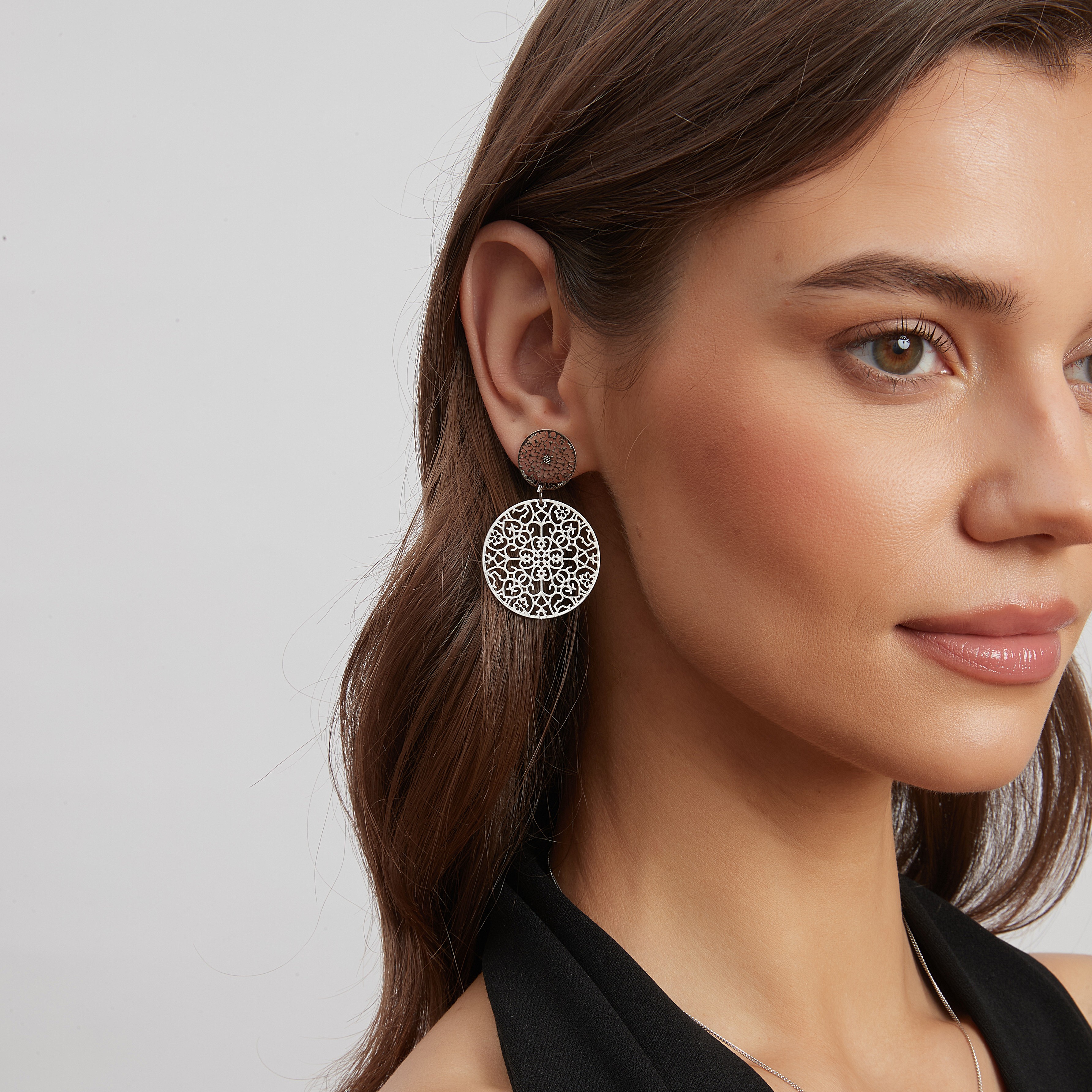 Double spinn earring, silver - 2