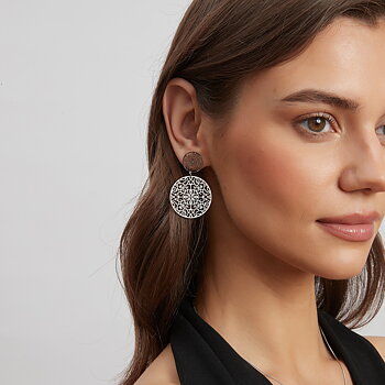 Double spinn earring, silver
