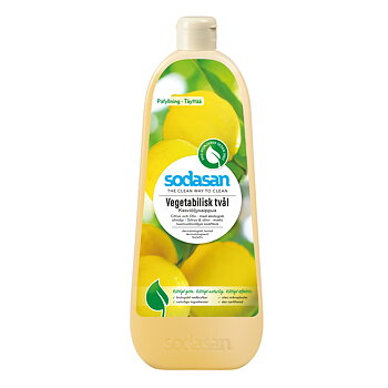 Sodasan Citrus och Oliv Vegetabilisk Ekologisk Tvål 1 L Refill