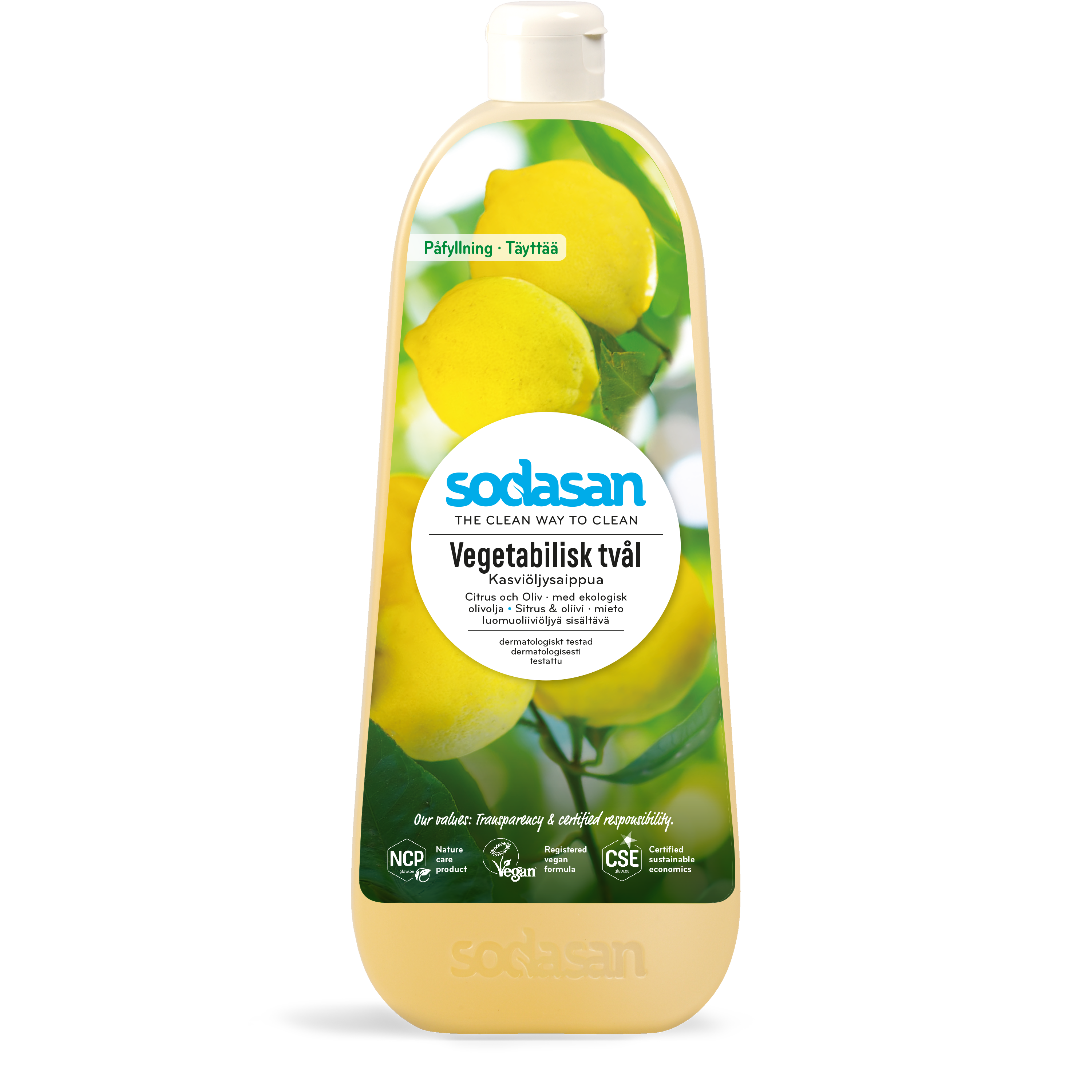 Sodasan Tvål Citrus Och Oliv Med Ekologisk Olivolja 1 L Refill