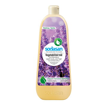 Sodasan Vegetabilisk Flytande Tvål Lavendel och Oliv Ekologisk 1 L Refill
