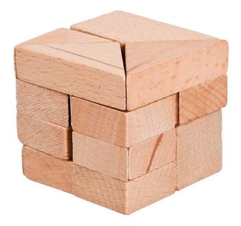 Træ kube puslespil