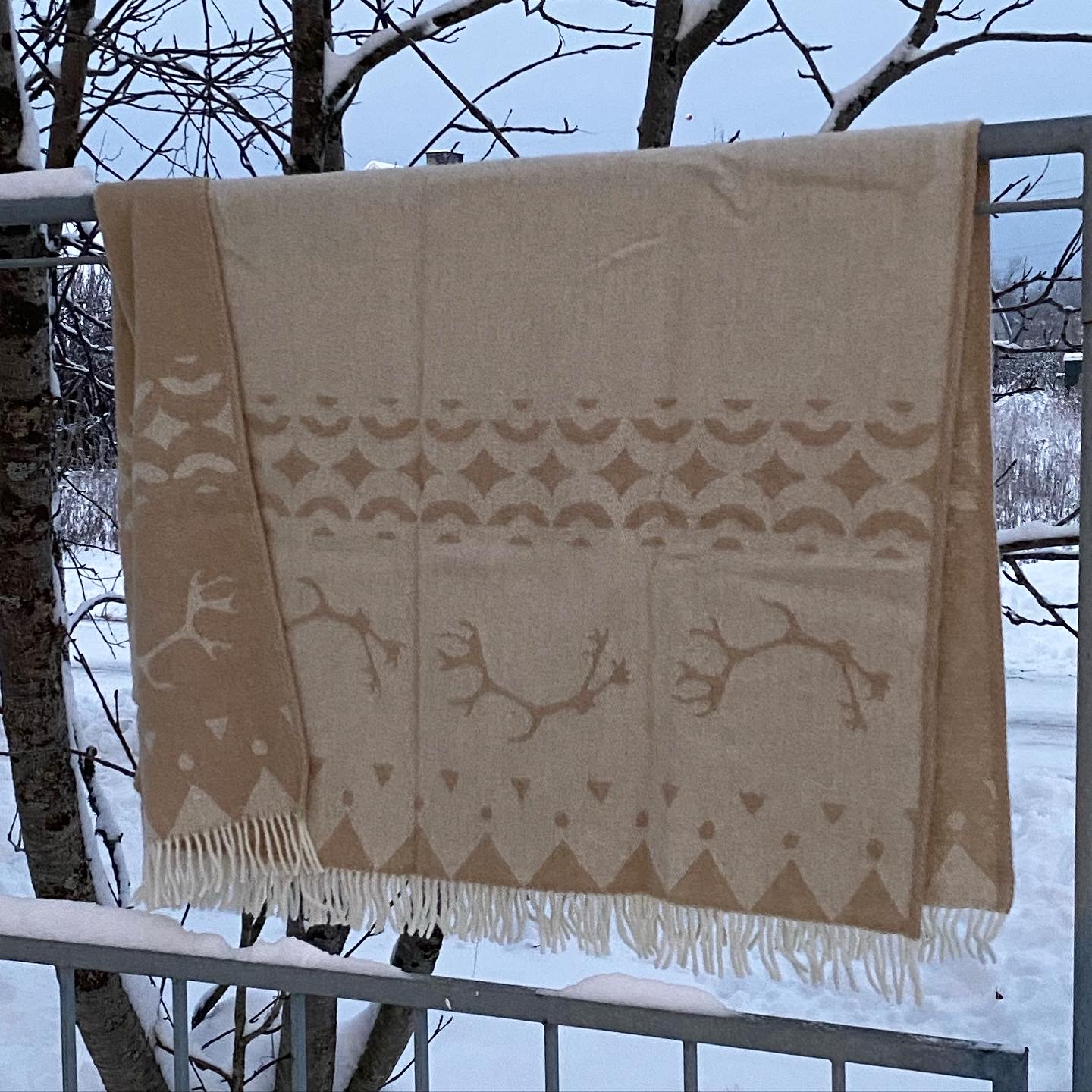 Wool plaid blanket - Skum & Skum - Beige/White - 5