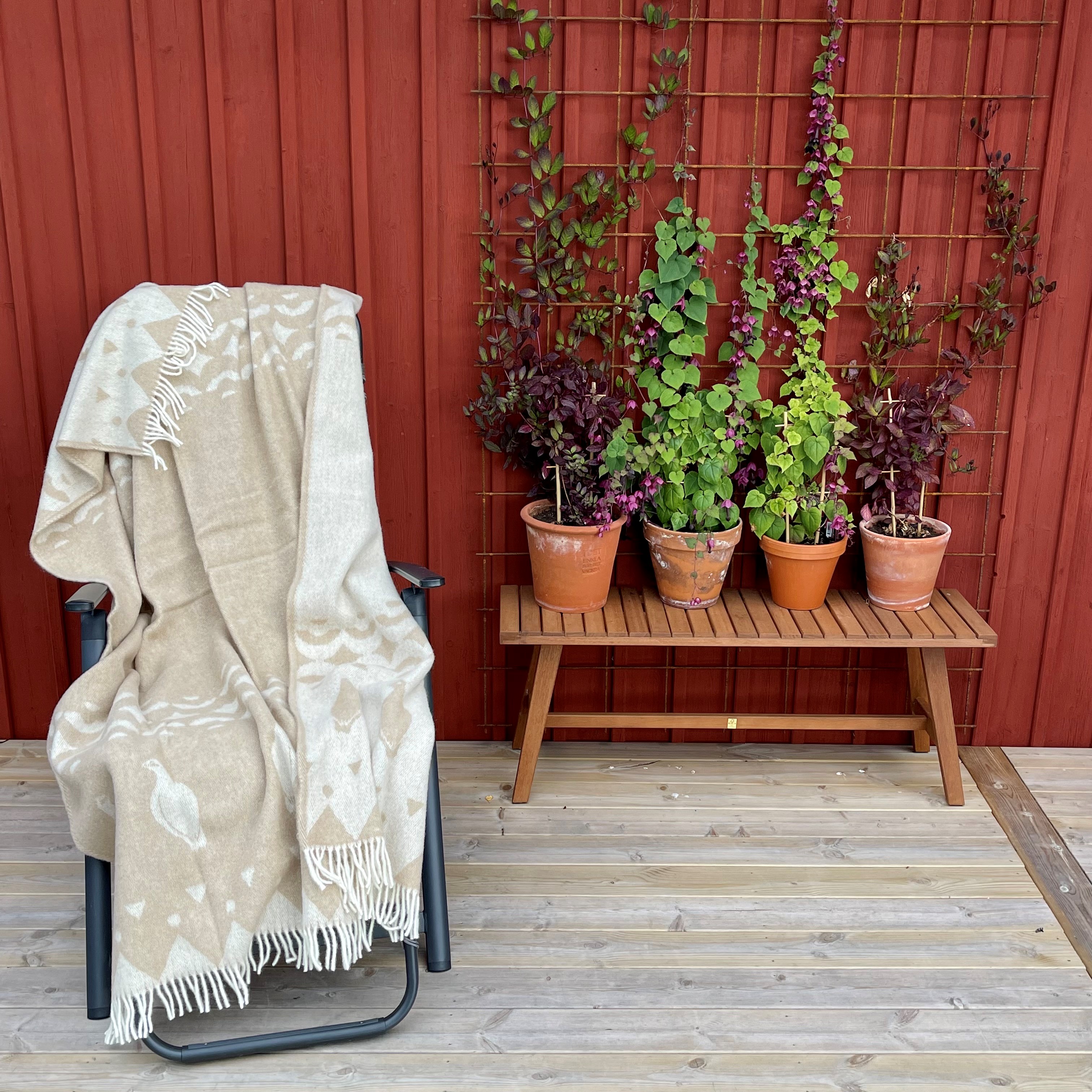 Wool plaid blanket - Skum & Skum - Beige/White - 2