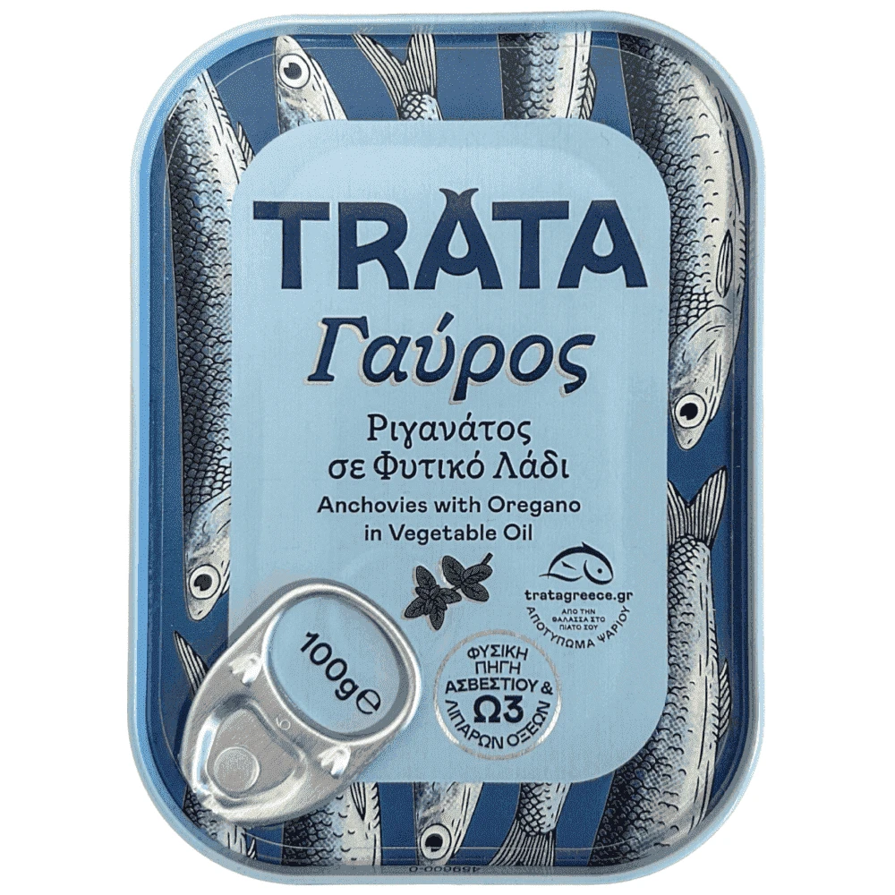 ANCHOVIES TRATA agean with oregano in vegetable oil 100g