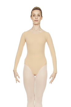Långärmad body i hudfärgat