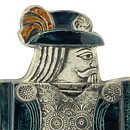 Lisa Larson (Drabant 1967) Relief Wall Plaque with Burgess Motif 27 cm