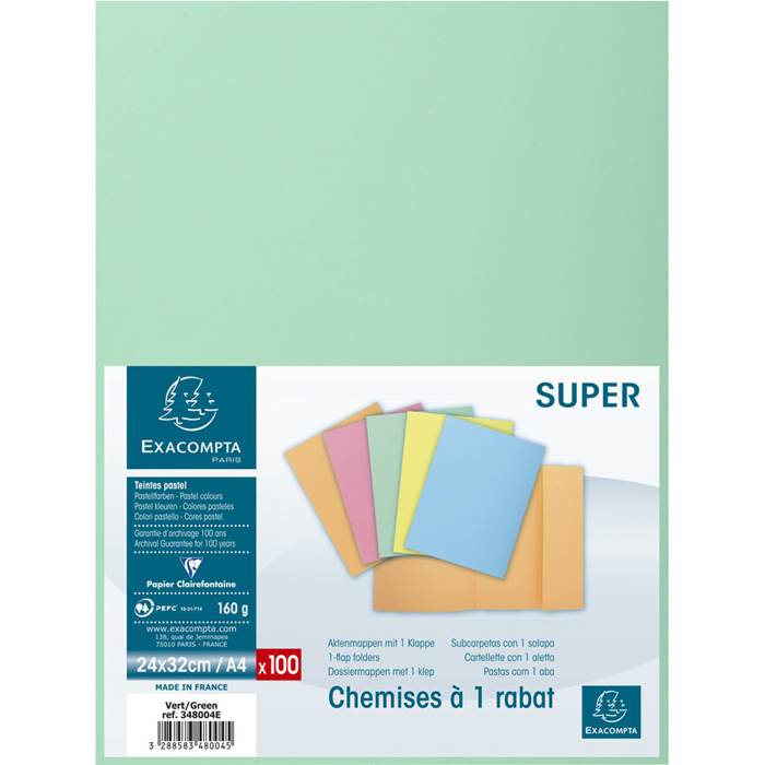 Mapp A4 kartong 1 klaff grön - 3