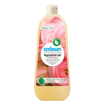 Sodasan Vegetabilisk Tvål Ros & Oliv Ekologisk 1 L Refill