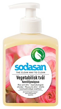 Sodasan Vegetabilisk Tvål Ros & Oliv Ekologisk 300 ml