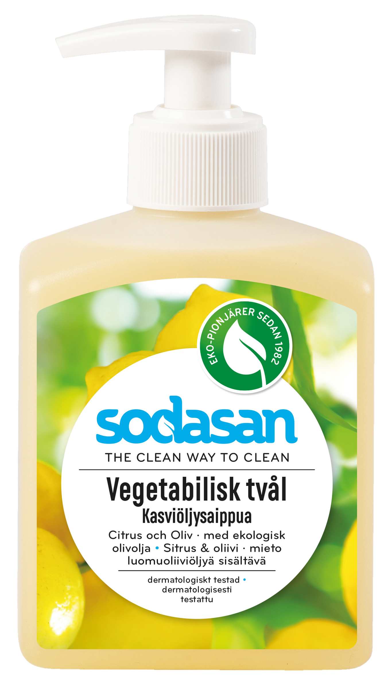 Sodasan Vegetabilisk Tvål Citrus Med Ekologisk Olivolja 300 ml