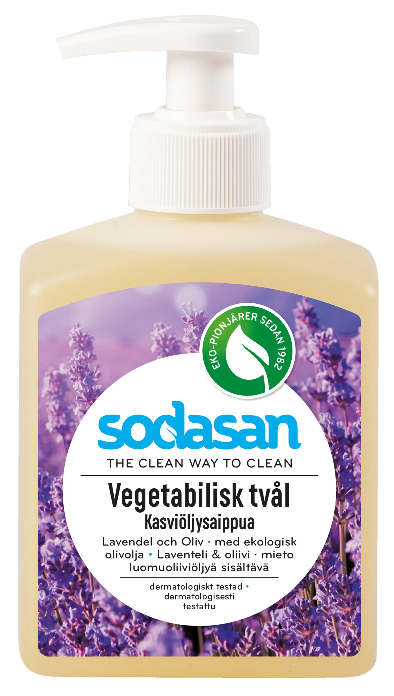Sodasan Vegetabilisk Tvål Lavendel & Oliv 300 ml