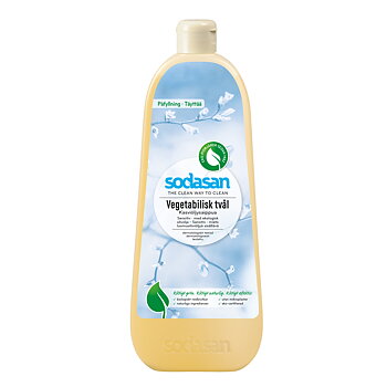 Sodasan Vegetabilisk Flytande Tvål Sensitiv Ekologisk 1 Liter Refill