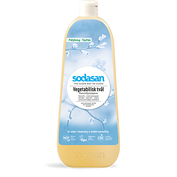 Sodasan Vegetabilisk Flytande Tvål Sensitiv Ekologisk 1 Liter Refill