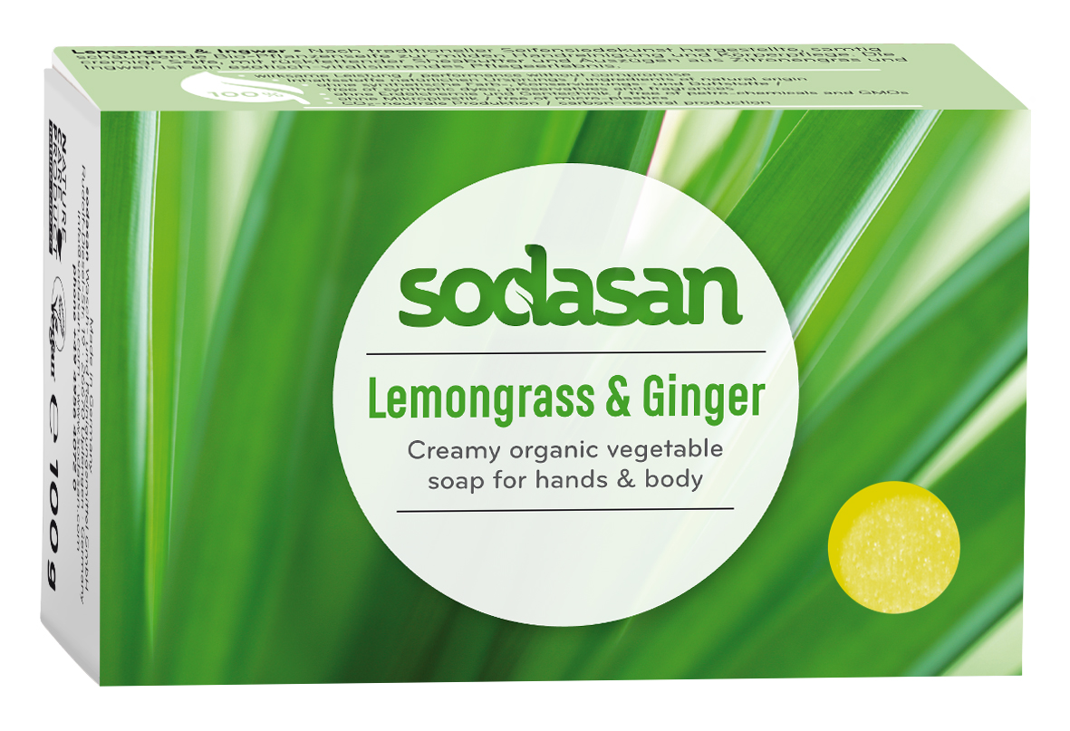Sodasan Citrongräs & Ingefära Ekologisk Tvål 100 g