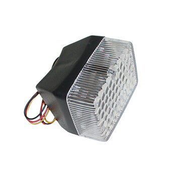 Baklykta Led Universal, vitt glas, lyser rött vid inkoppling 6-12V