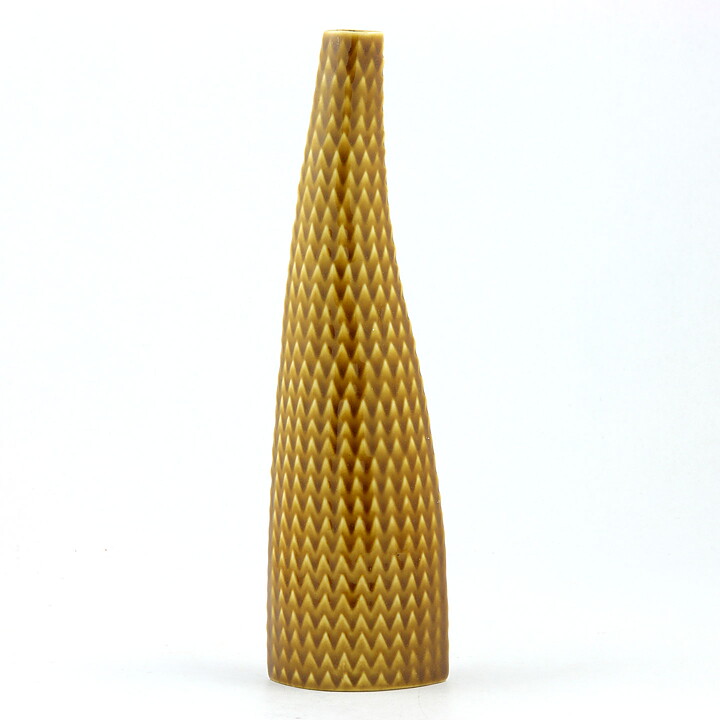 スティグ・リンドベリ  Reptilシリーズ  細長い黄土色の花瓶 Vase  (23cm)  1953年