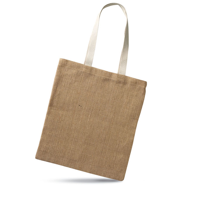 Jute taske med lange skulderstropper
